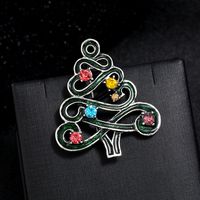 Fashion Christmas Tree Heart Shape Snowflake Alloy Enamel Artificial Pearls Rhinestones Unisex Brooches sku image 4