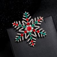 Fashion Christmas Tree Heart Shape Snowflake Alloy Enamel Artificial Pearls Rhinestones Unisex Brooches sku image 7