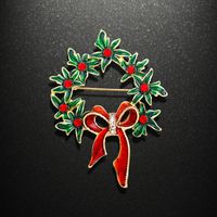 Ethnic Style Christmas Tree Letter Wreath Imitation Pearl Alloy Rhinestone Enamel Unisex Brooches main image 4