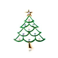 Ethnic Style Christmas Tree Letter Wreath Imitation Pearl Alloy Rhinestone Enamel Unisex Brooches sku image 11