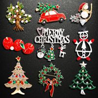 Ethnic Style Christmas Tree Letter Wreath Imitation Pearl Alloy Rhinestone Enamel Unisex Brooches main image 1
