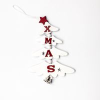 Christmas Cute Christmas Tree Letter Bell Alloy Wood Indoor Party Hanging Ornaments 1 Piece sku image 2
