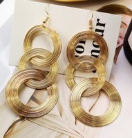 Exaggerated Round Metal Plating Women's Drop Earrings 1 Pair main image 3