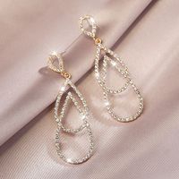 Fashion Water Droplets Alloy Inlay Artificial Diamond Women's Drop Earrings 1 Pair main image 5