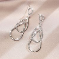 Fashion Water Droplets Alloy Inlay Artificial Diamond Women's Drop Earrings 1 Pair sku image 1