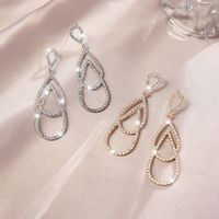 Fashion Water Droplets Alloy Inlay Artificial Diamond Women's Drop Earrings 1 Pair main image 3