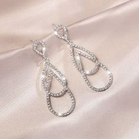 Fashion Water Droplets Alloy Inlay Artificial Diamond Women's Drop Earrings 1 Pair main image 2