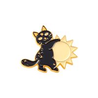 Fashion Sun Moon Cat Alloy Plating Unisex Brooches sku image 1
