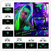 Fashion Portable Luminous Gem Carnival Music Face Stickers main image 2