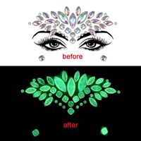 Fashion Portable Luminous Gem Carnival Music Face Stickers sku image 16