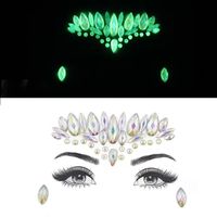 Fashion Portable Luminous Gem Carnival Music Face Stickers sku image 21