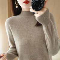 Women's Knitwear Long Sleeve Sweaters & Cardigans Fashion Solid Color main image 4