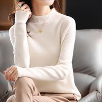 Women's Knitwear Long Sleeve Sweaters & Cardigans Fashion Solid Color main image 3