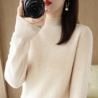 Women's Knitwear Long Sleeve Sweaters & Cardigans Fashion Solid Color main image 2