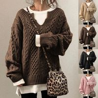 Women's Sweater Nine Points Sleeve Sweaters & Cardigans Warm Fashion Solid Color main image 1
