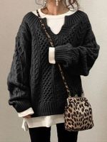 Women's Sweater Nine Points Sleeve Sweaters & Cardigans Warm Fashion Solid Color main image 4