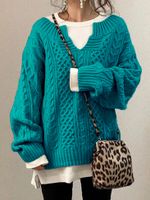 Women's Sweater Nine Points Sleeve Sweaters & Cardigans Warm Fashion Solid Color main image 2