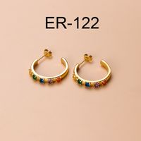1 Pair Fashion Round Tassel Plating Inlay Stainless Steel Titanium Steel Zircon Drop Earrings Earrings sku image 5