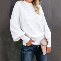 Women's Sweater Long Sleeve Sweaters & Cardigans Patchwork Simple Style Solid Color main image 4