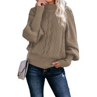 Women's Sweater Long Sleeve Sweaters & Cardigans Patchwork Simple Style Solid Color main image 3