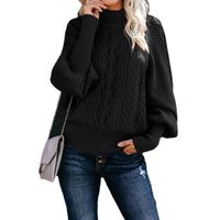 Women's Sweater Long Sleeve Sweaters & Cardigans Patchwork Simple Style Solid Color main image 2