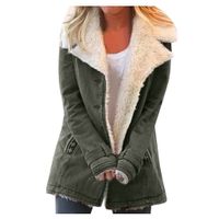 Women's Vintage Style Solid Color Patchwork Single Breasted Coat Jacket main image 3