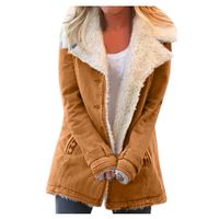 Women's Vintage Style Solid Color Patchwork Single Breasted Coat Jacket main image 5