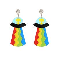 Novelty Spaceship Arylic Patchwork Women's Drop Earrings 1 Pair main image 4