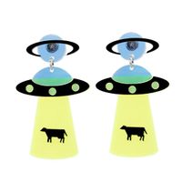 Novelty Spaceship Arylic Patchwork Women's Drop Earrings 1 Pair main image 3
