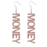 Pendientes Colgantes De Mujer Con Letras Arylic De 1 Par sku image 3