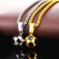 Fashion Football Titanium Steel Polishing Pendant Necklace 1 Piece sku image 2
