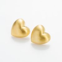 Simple Style C Shape Triangle Heart Shape Metal Copper Gold Plated Silver Plated Hoop Earrings 1 Pair sku image 6