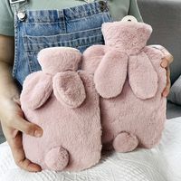 Cartoon Rabbit-like Plush Hand Warmer Hot Compress Belly Removable And Washable Pvc Explosion-proof Hot Water Injection Bag Cute Portable main image 3