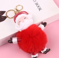 Cute Santa Claus Alloy Plush Plating Bag Pendant Keychain sku image 10