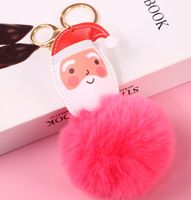Cute Santa Claus Alloy Plush Plating Bag Pendant Keychain sku image 7