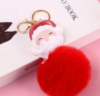 Cute Santa Claus Alloy Plush Plating Bag Pendant Keychain sku image 6