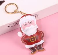Cute Santa Claus Alloy Plush Plating Bag Pendant Keychain sku image 2