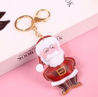 Cute Santa Claus Alloy Plush Plating Bag Pendant Keychain sku image 5