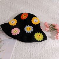 Women's Basic Flower Embroidery Wide Eaves Wool Cap sku image 1