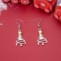 Fashion Christmas Tree Stainless Steel Hollow Out Ear Hook 1 Pair main image 4