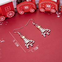 Fashion Christmas Tree Stainless Steel Hollow Out Ear Hook 1 Pair main image 3