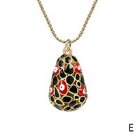 Fashion Devil's Eye Copper Gold Plated Zircon Pendant Necklace sku image 5