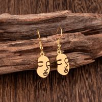 Hip-hop Human Face Stainless Steel Hollow Out Drop Earrings 1 Pair main image 7