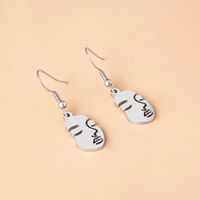 Hip-hop Human Face Stainless Steel Hollow Out Drop Earrings 1 Pair main image 4