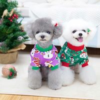 Fashion Milk Silk Composite Fabric Christmas Christmas Tree Santa Claus Pet Clothing 1 Piece main image 5