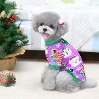 Fashion Milk Silk Composite Fabric Christmas Christmas Tree Santa Claus Pet Clothing 1 Piece sku image 1