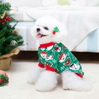 Fashion Milk Silk Composite Fabric Christmas Christmas Tree Santa Claus Pet Clothing 1 Piece sku image 7