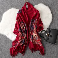 Women's Fashion Flower Imitation Cashmere Embroidery Winter Scarves main image 5