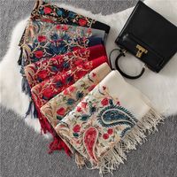 Women's Fashion Flower Imitation Cashmere Embroidery Winter Scarves main image 4