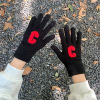 Women's Cute Letter Polyacrylonitrile Fiber Gloves 1 Pair sku image 2